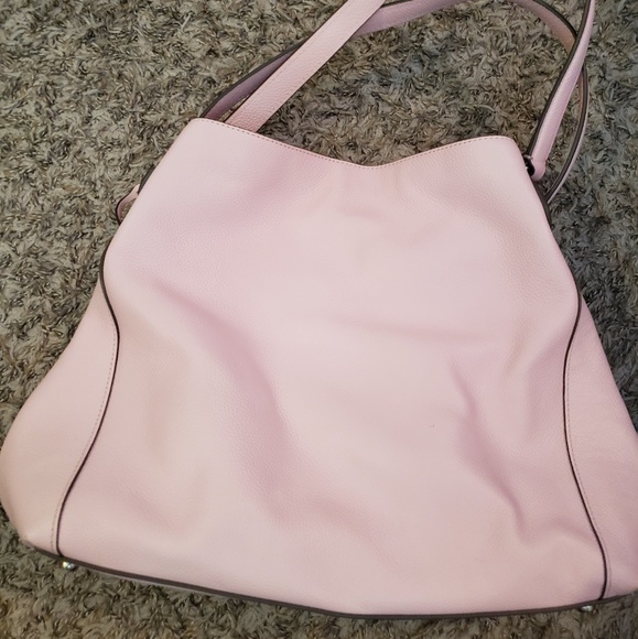 Leather Coach Light Pink Zippered Tote - Picture 2 of 8